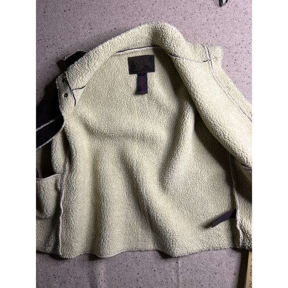 Vintage Ralph Lauren Faux Suede Sherpa Vest Brown Western Cabin Style Small - Picture 6 of 8